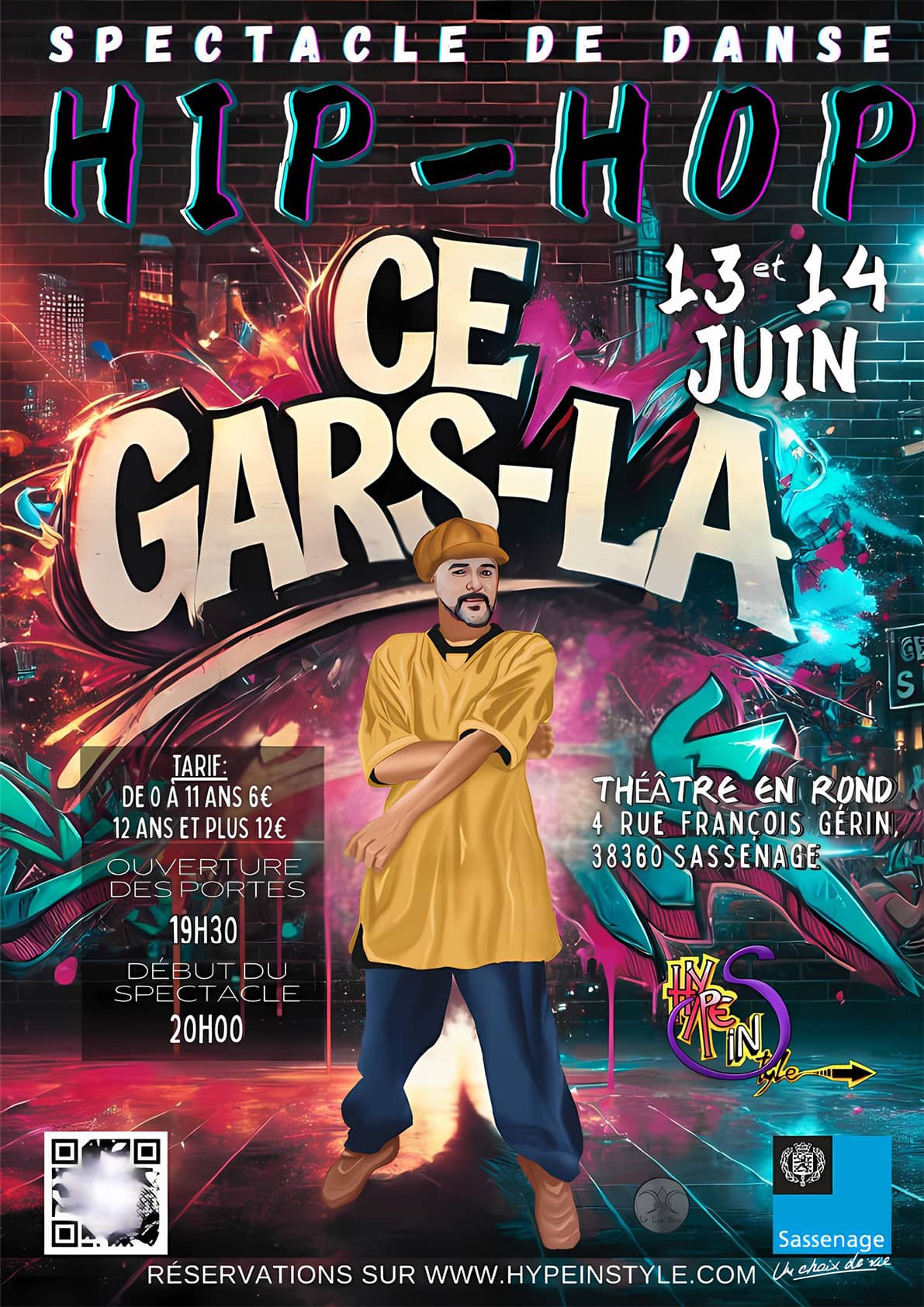 Affiche du recto du gala de danse hip-hop 13 et 14 Juin 2025